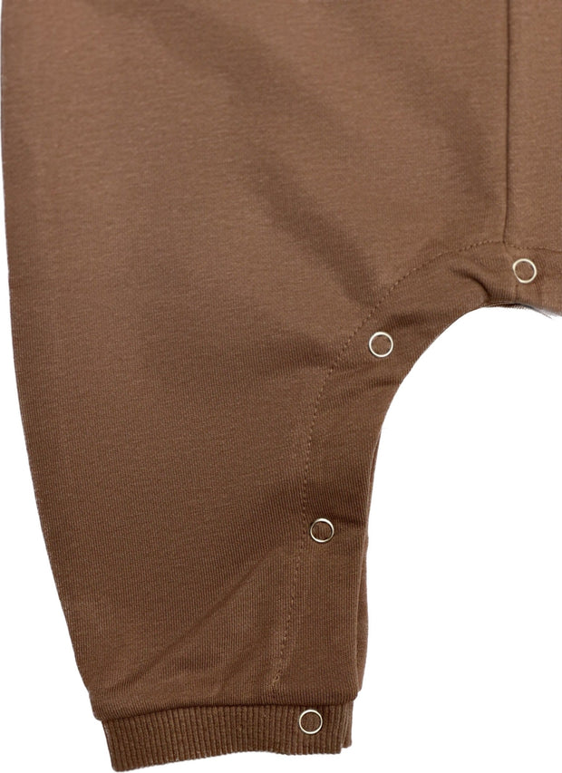 Бебешки памучен гащеризон с джоб Khaki