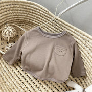 Бебешка рипсена блуза с дълъг ръкав Light Brown