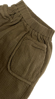 Бебешки памучен панталон Dark Brown