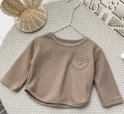 Бебешка рипсена блуза с дълъг ръкав Light Brown