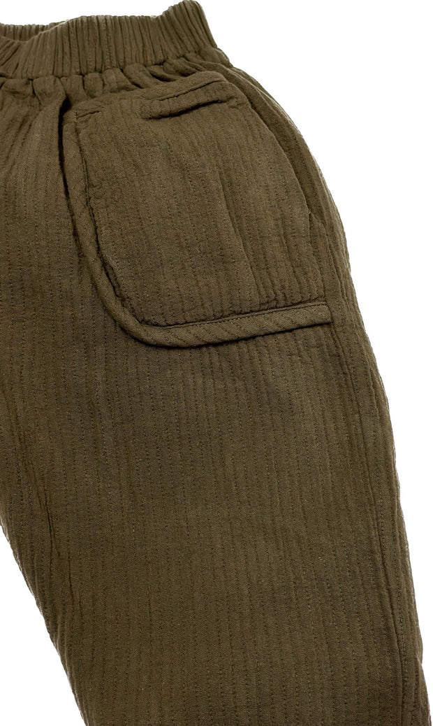 Бебешки памучен панталон Dark Brown