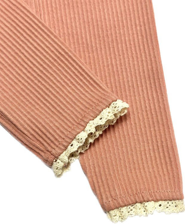 Бебешки памучен клин с дантела Pink Lace